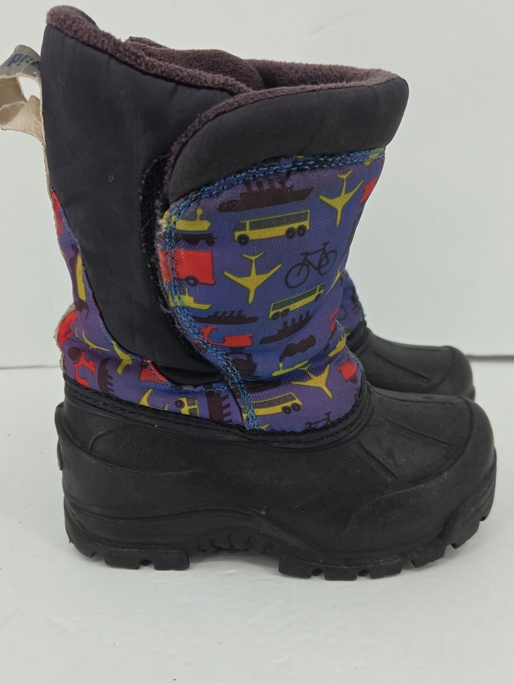 Northside Kids Purple Transport Print Waterproof Snow Boots